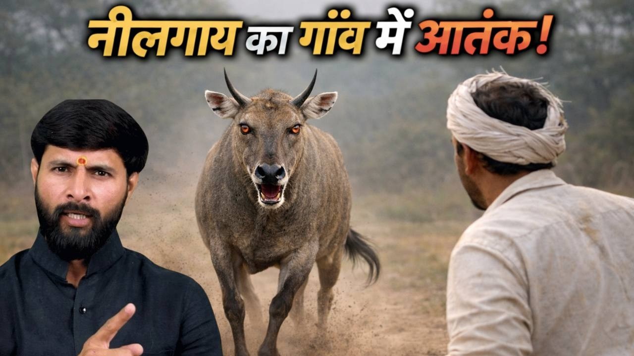 😱 नीलगाय ने मचाया गाँव में आतंक कई बार बाल-बाल बची लोगों की जान | खेतों को भारी नुकसान || Murliwale 