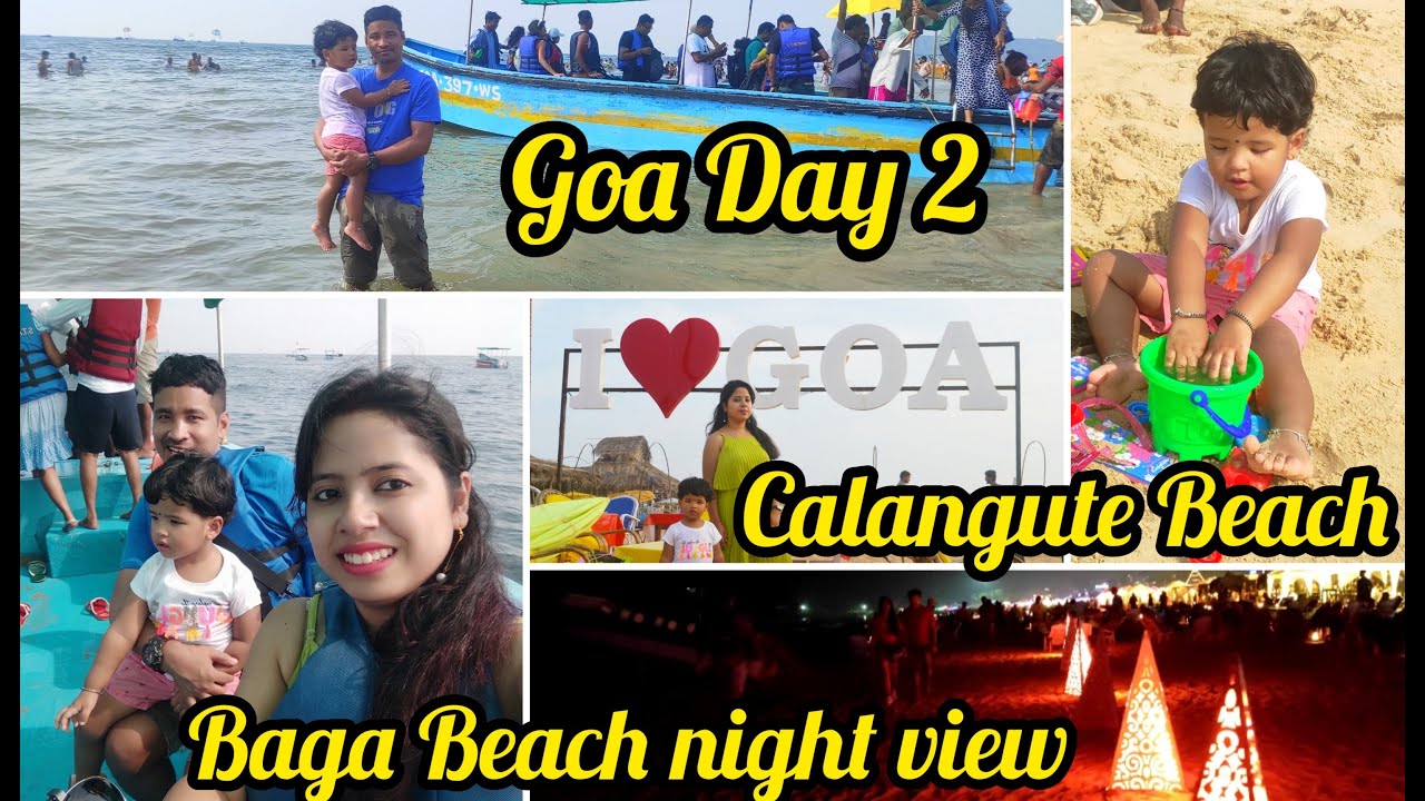 Goa Day 1# Calangute Beach# Night view of Baga Beach# Goa Vlogs ...