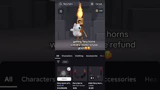 Getting Fiery Horns 🔥🔥🥰#roblox #robux #robloxshorts #shorts