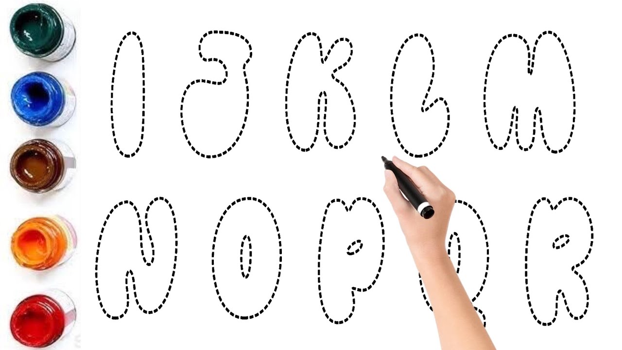 Kids Learn to Draw & Paint Alphabet IJKLMNOPQR | Capital Letters ABC ...