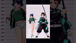 Height Comparison between Noodle and demon slayer #demonslayer #shorts #gorillaz