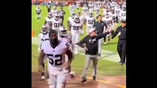 chiefs fans throw trash, beer cans at raiders players at halftime of nfl monday night football game