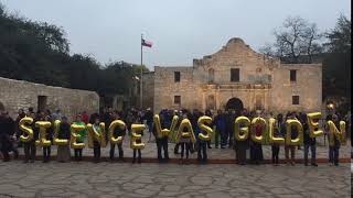 Golden Balloons in San Antonio, Texas, USA - Silence Was Golden at Alamo Mission