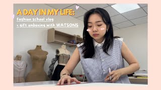A DAY IN MY LIFE: Fashion School Vlog + Unbox quà sinh nhật 5 tuổi Watsons | Trang