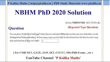 NBHM PhD 2020 Que. 08 Solution (Section-A): Combination & Distribution of n-Objects into k bins.