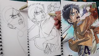 How to draw Eren Yeager step by step! | Full guide