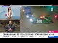 Sujetos Intentaron atropellar a carabinero y terminaron cayendo a canal de regadío en Peñalolén