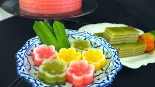 Thai Layered Dessert Recipe: Khanom Chan (ขนมชั้น)| Thai Recipes
