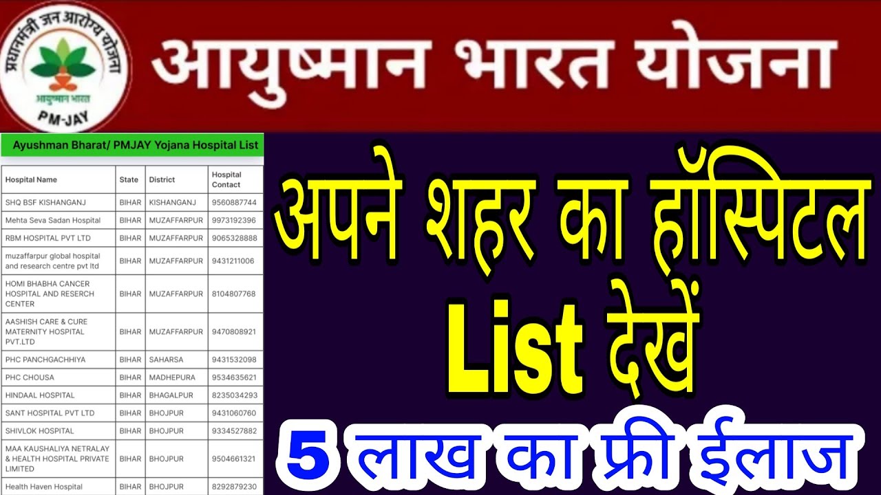 ayushman bharat yojana hospital list treatment list under ayushman
