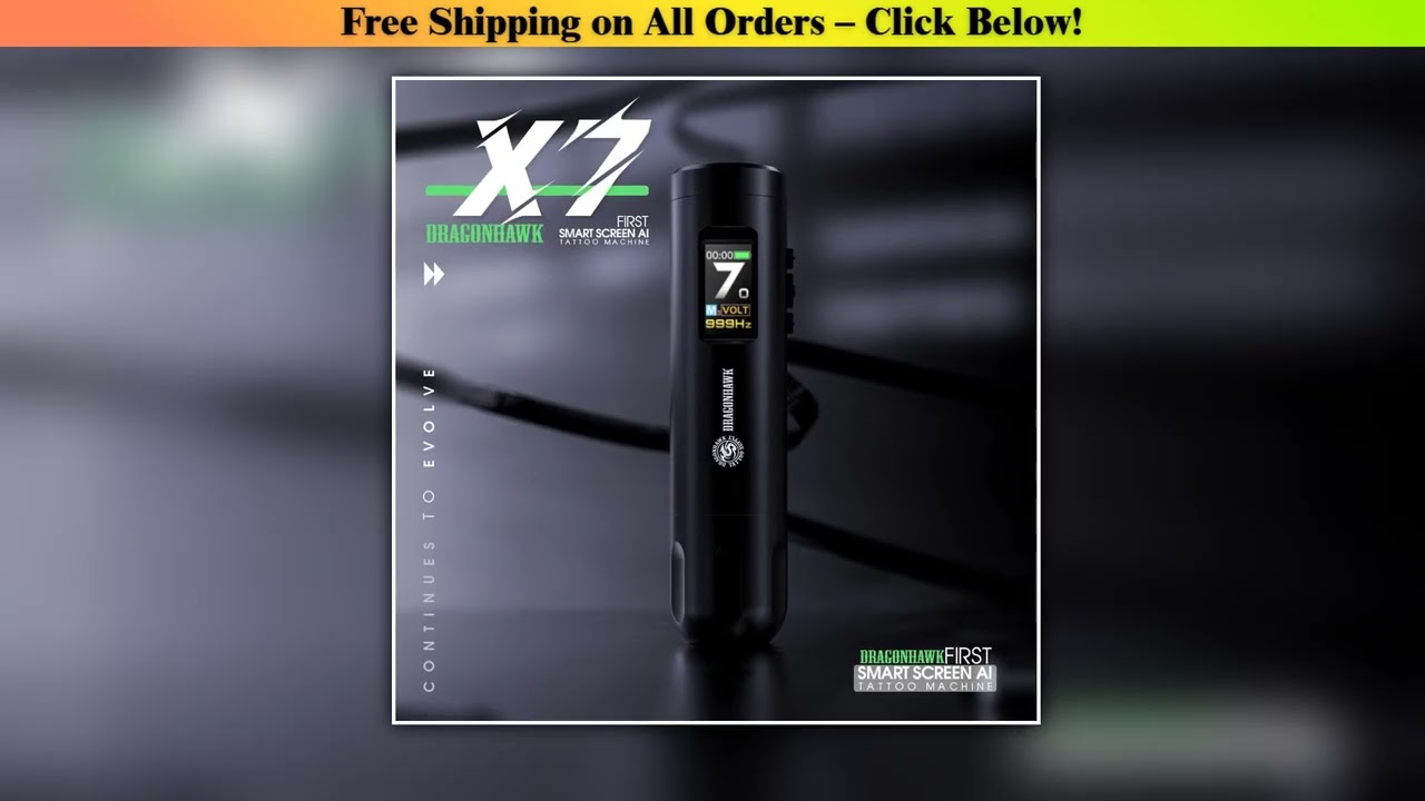 Dragonhawk X7 Wireless Tattoo Machine Pen 3.5mm Stroke Brushless Motor Smarter Mastlab Chip Mobile