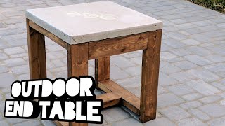 We build the outdoor end tables that FixThisBuildThat created. We did put our own twist on the project by creating personalized 