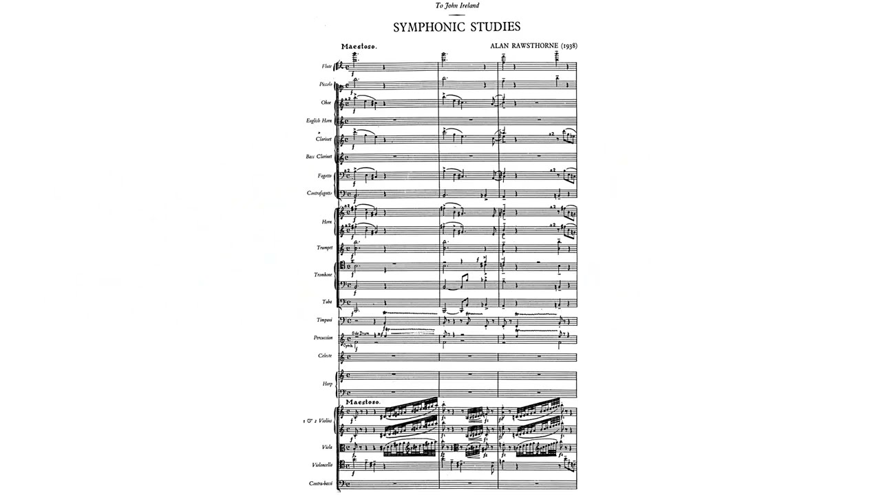 Symphonic Studies By Alan Rawsthorne (with Score)