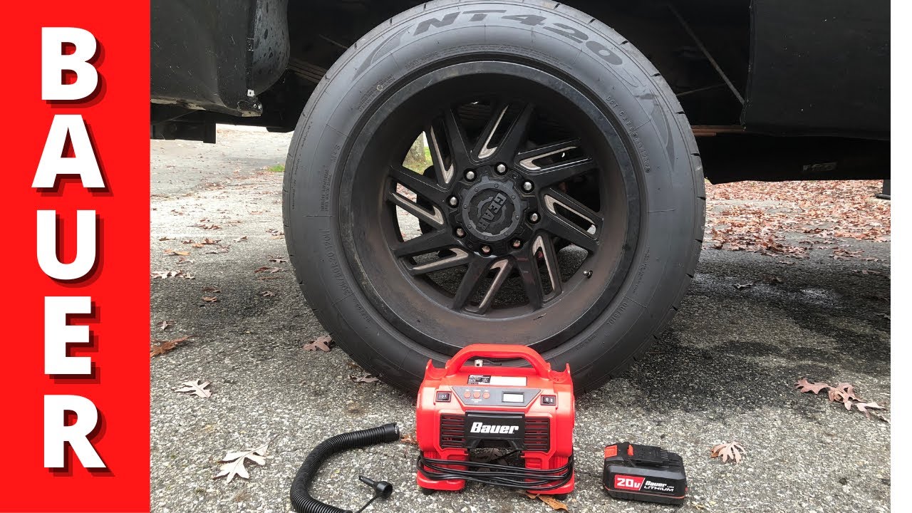 HARBOR FREIGHT Bauer Portable Tire Inflator vs. BIG TRUCK TIRE YouTube