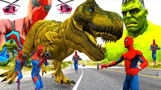 24h Đại Chiến KHủng Long Bao Chúa Giải Cứu Người Nhện, Family Superhero VS Dinosaur | mắt khỉ vlog