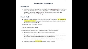 Cisco Catalyst - Install vs Bundle mode