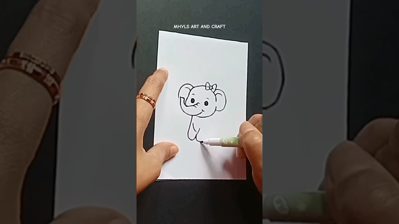 How to Draw Cute Elephant #drawing #art #shorts
