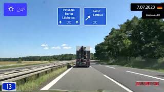 Driving From Dresden To Berlin (Germany) 7.07.2023 Timelapse X4