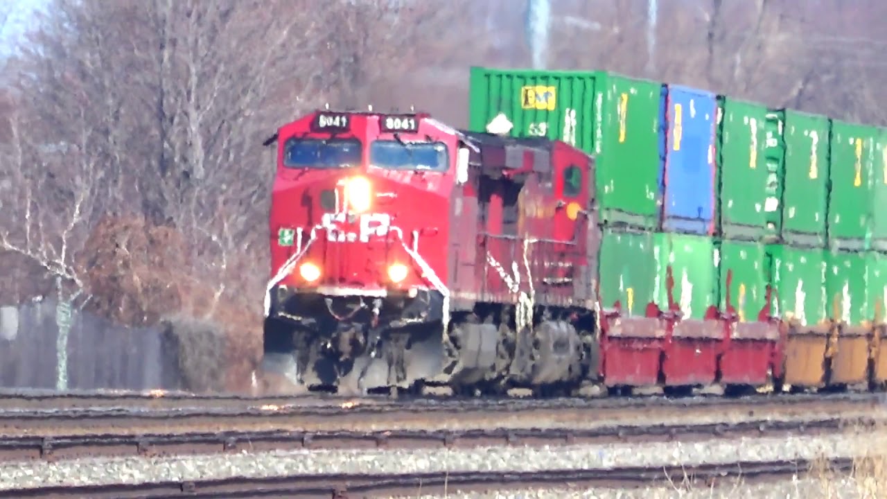 Fast Canadian Pacific Train Hits The Horn