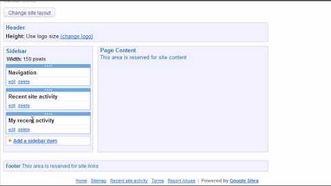 Edit the sidebar and navigation on a web site using CPCC Google Sites tools
