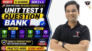 Unit Test 1 QUESTION BANK | MSBTE | K SCHEME | MIC | MAA | DEM | BEL | BEE | EOE | Toshib TutorialS