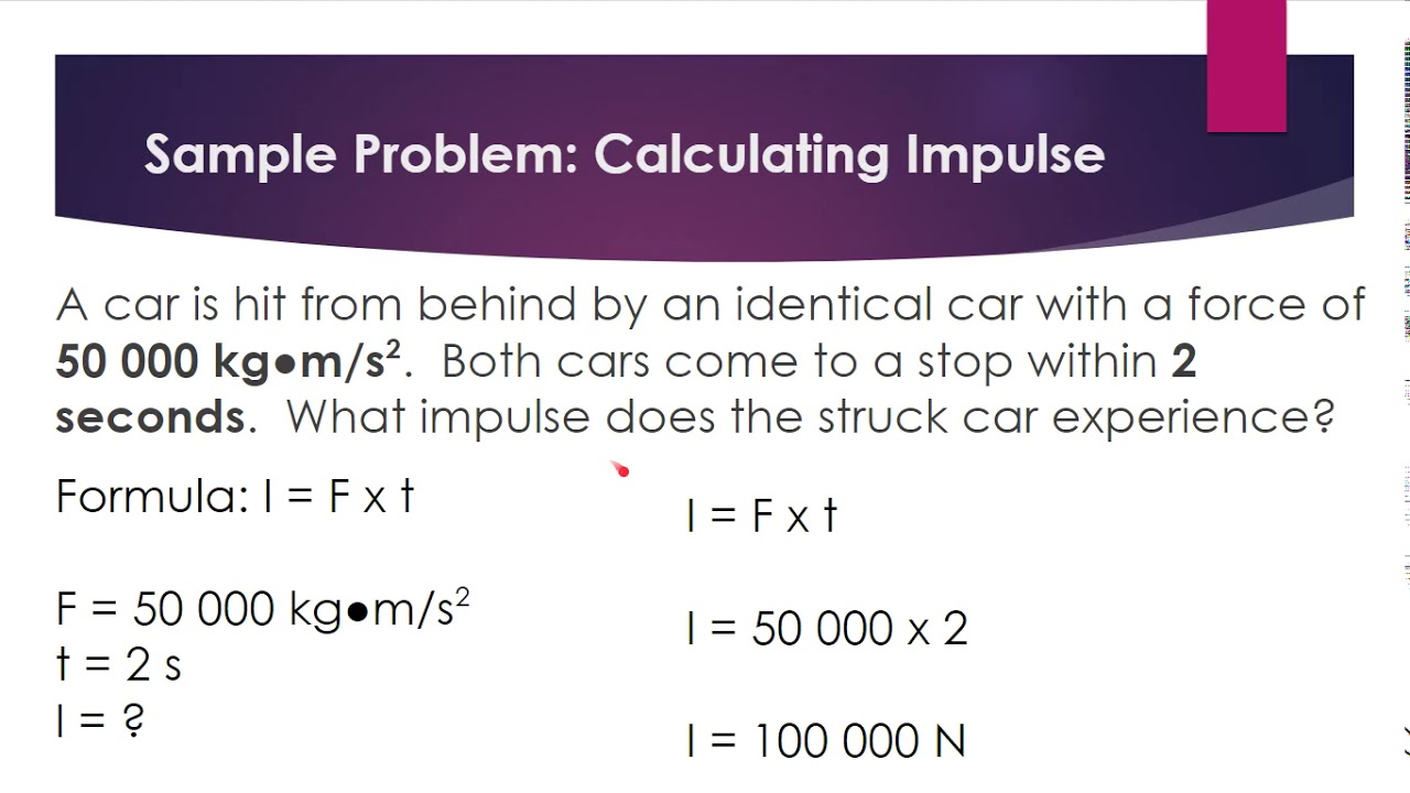 example problem solving for impulse