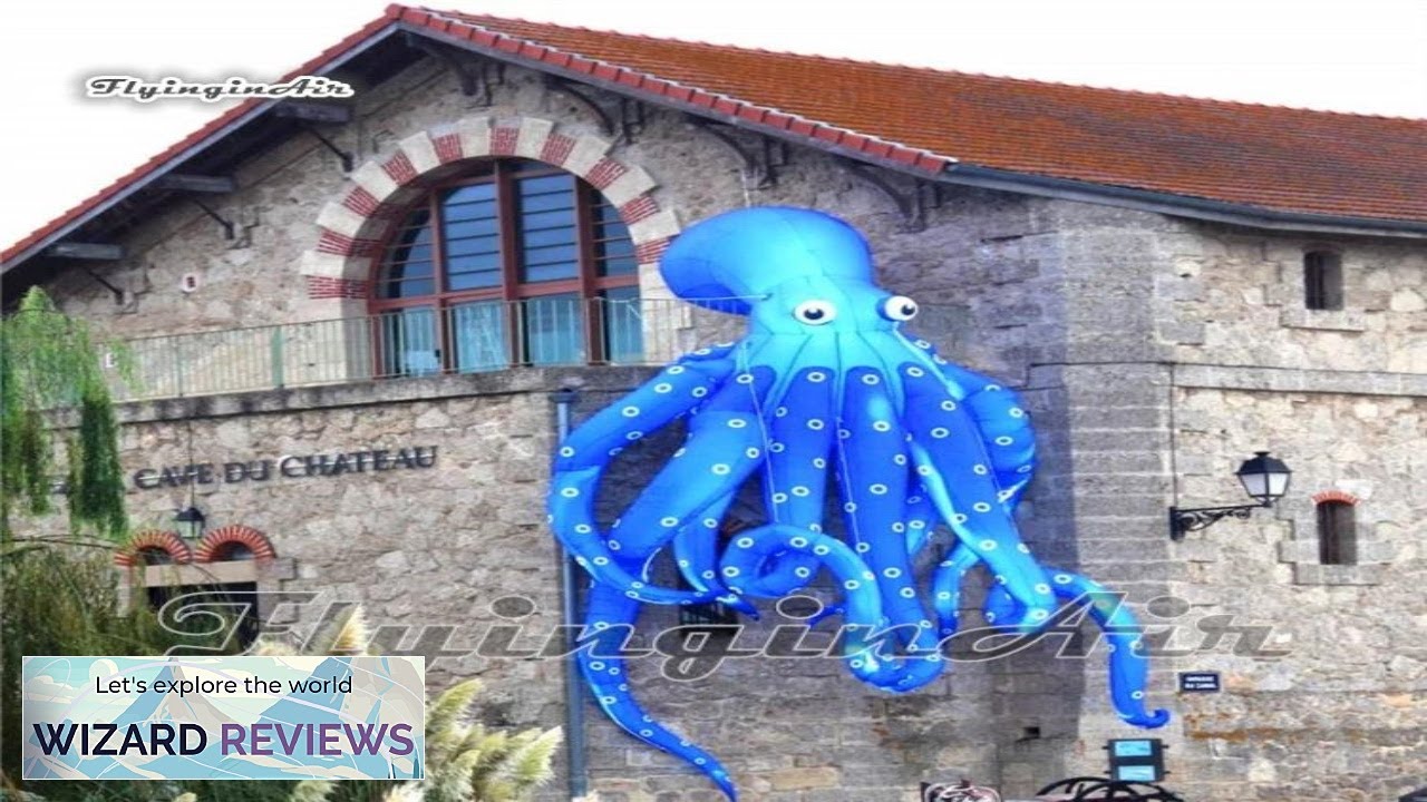 Outdoor Giant Animal Inflatable Octopus 8m Hanging Blow Up Blue Octopus Balloon Review