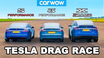 Model S vs 3 vs X - Tesla Performance DRAG RACE, ROLLING RACE & BRAKE TEST!