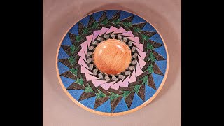 Beech Dish w/Color & Geometric Design