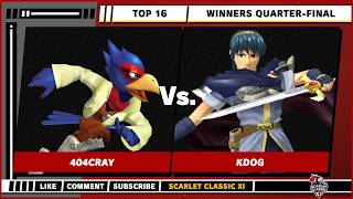 Scarlet Classic XI - Top 16 - Winners Quarter-Final - 404Cray (Falco) VS kdog (Marth) - SSBM