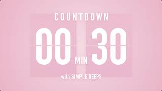 30 Seconds Countdown Timer 🌸 Flip Clock with Simple Beeps 🔔