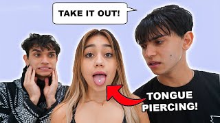 MY GIRLFRIEND GOT HER TONGUE PIERCED.. (I WAS MAD) | Lucas and Marcus