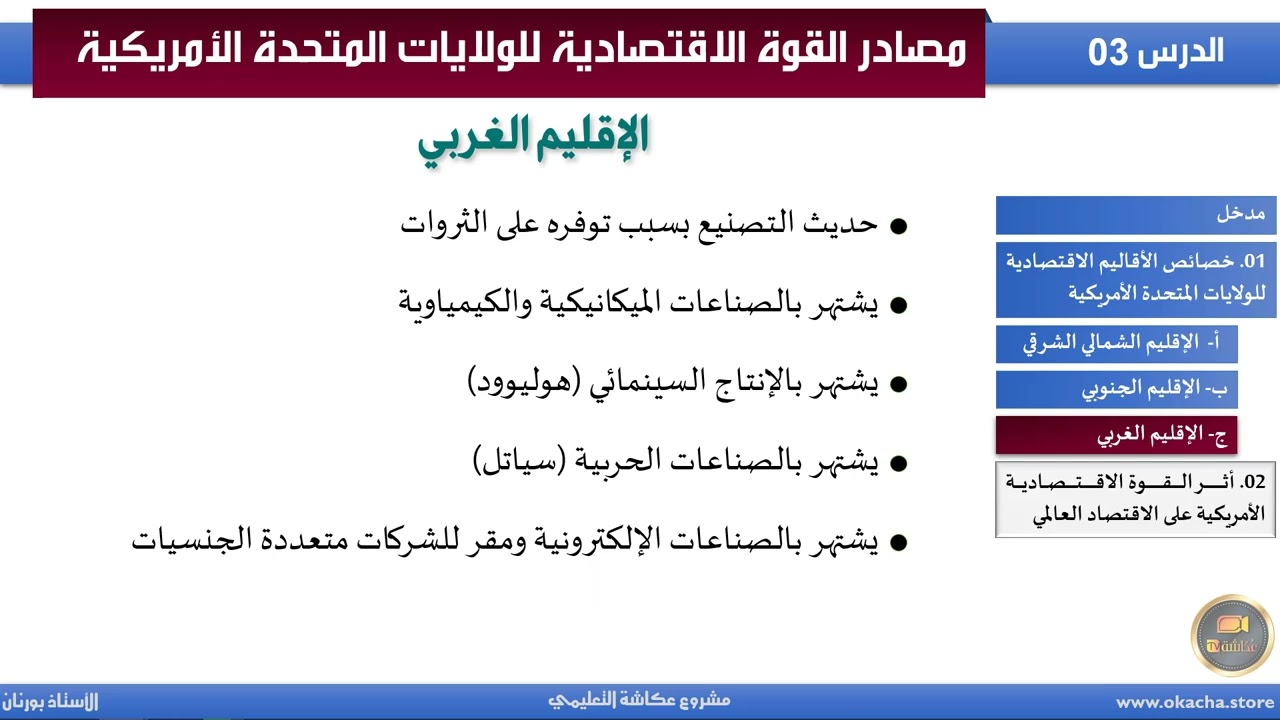 ملخص درس مصادر القوة الاقتصادية الامريكية بكالوريا 2022 (الجزء 2)