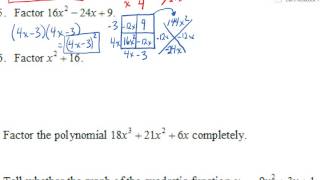 CP Math 2B Fall Semester Final Review #1-17 (1 of 3)
