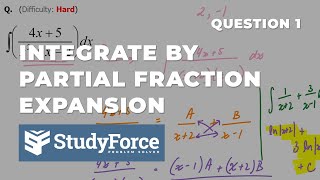 Information Integration with Partial Fractions (Example 1) Guide