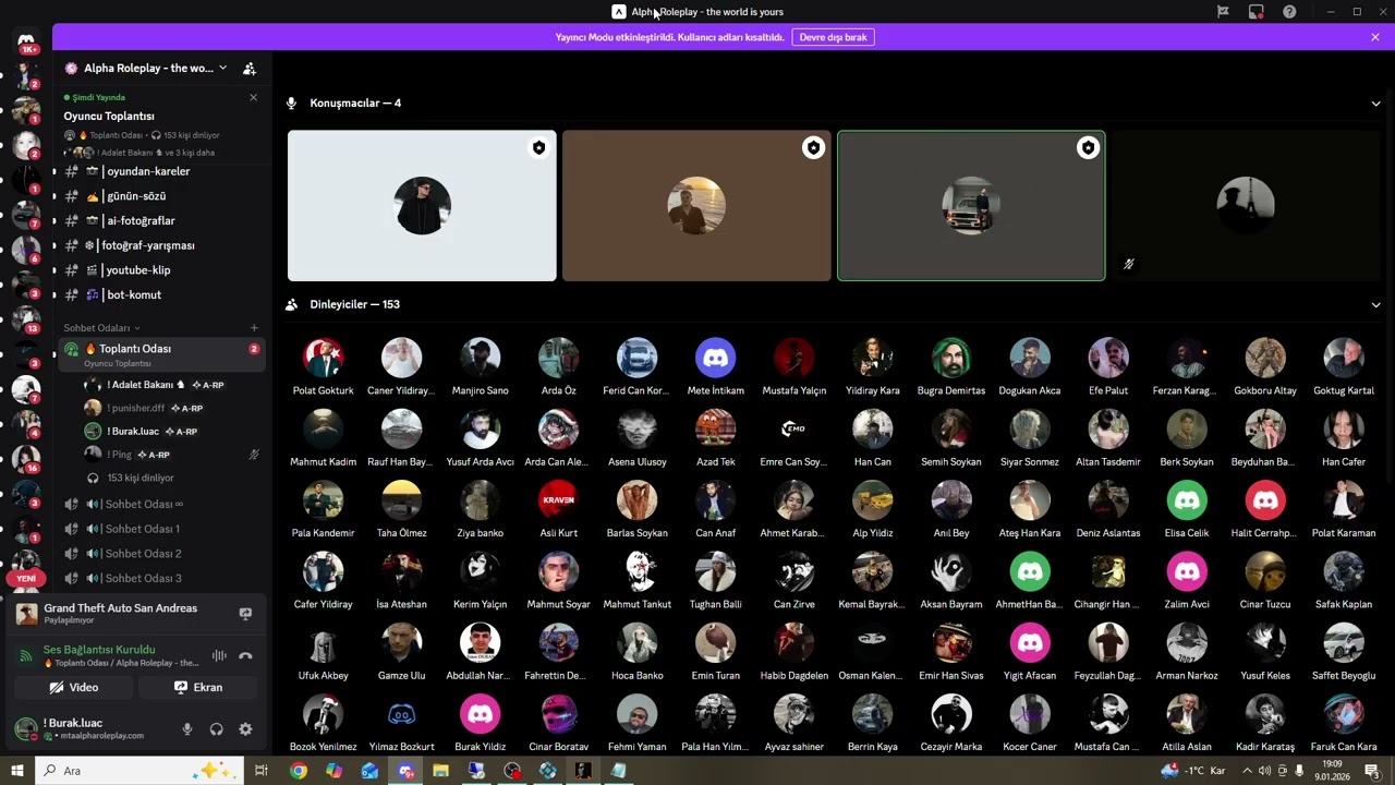 9 OCAK OYUNCU TOPLANTISI ALPHA ROLEPLAY