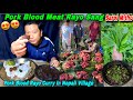 415kg best pork cutting in nepali village  pork blood rayo sag recipes  pork curry  pork recipe