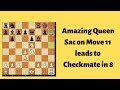 Lasker&#39;s Queen sac on Move no 11 leads to checkmate in 8 on the other half of the Board