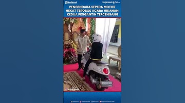 Aksi Kocak Pengendara Sepeda Motor yang Nekat Terobos Acara Nikahan Hingga Buat Pengantin Tercengang