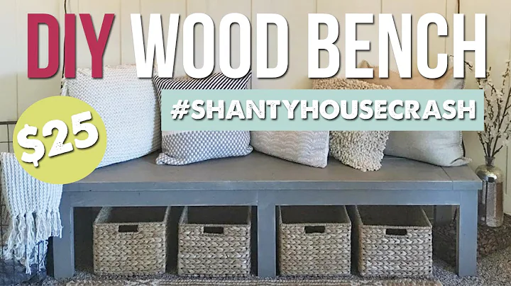 $25 Farmhouse Style Bench | #ShantyHouseCrash