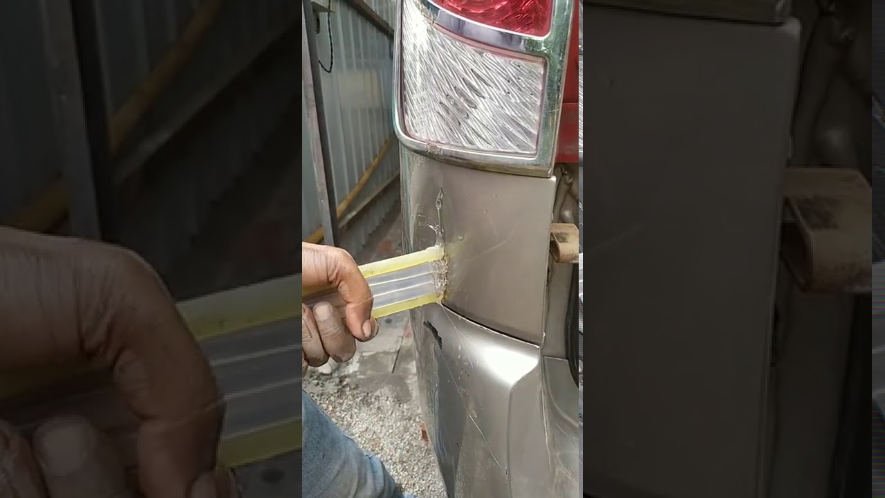 Trying YouTube hacks |removing dent using glue sticks