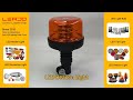 【LEADO】 Flashing Warning Strobe 12 Leds Beacon Light With Pipe mount for truck agricultural