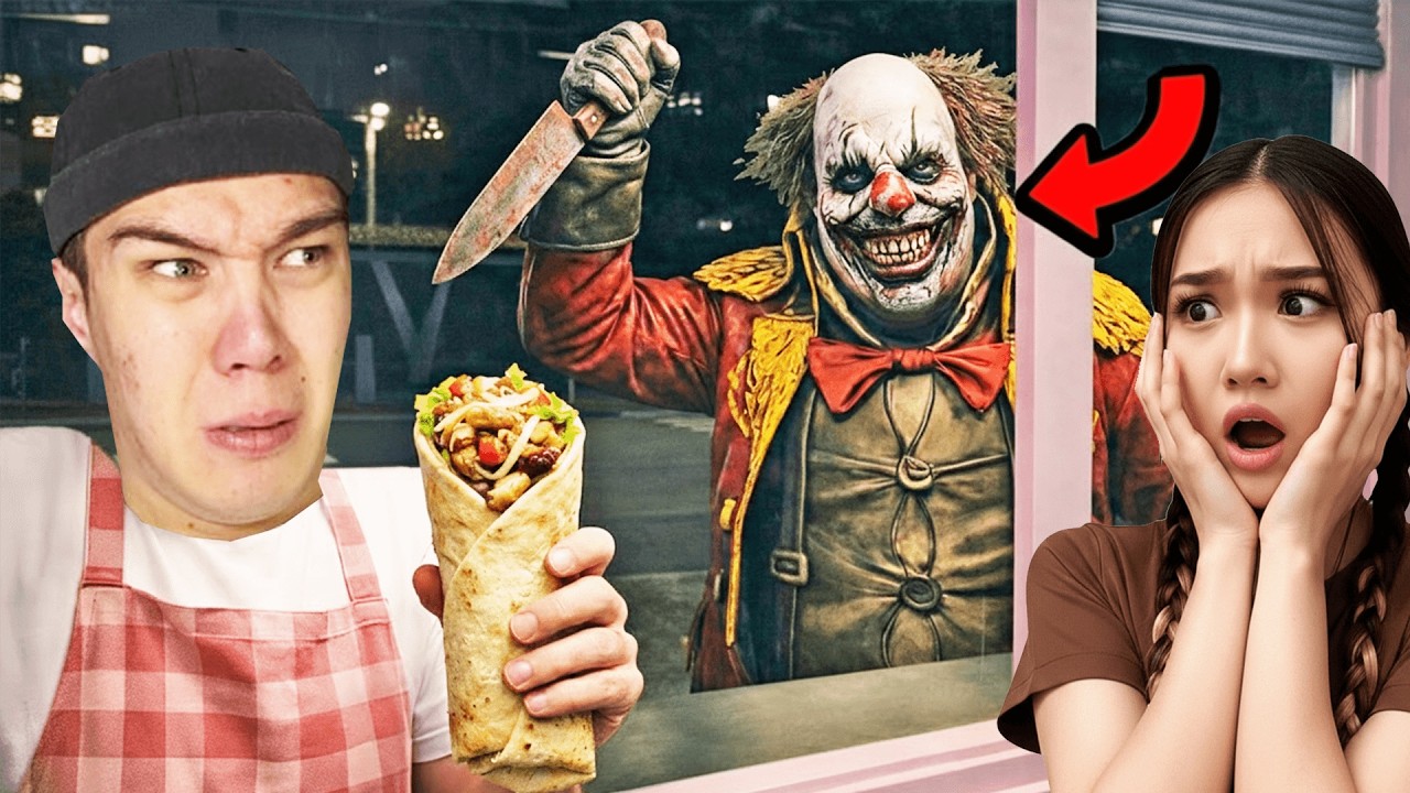 АНОМАЛЬДІ КЛОУН ШАУРМАМЕН АМАЯНЫ ҰРЛАП КЕТТІ...  ( мен қашып кеттім)  shawarma kiosk roblox