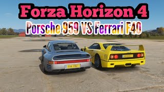 Today we have a drag race between the porsche 959 and ferrari f40.
these two cars were fastest in world 1986 1987 respectively. specs...