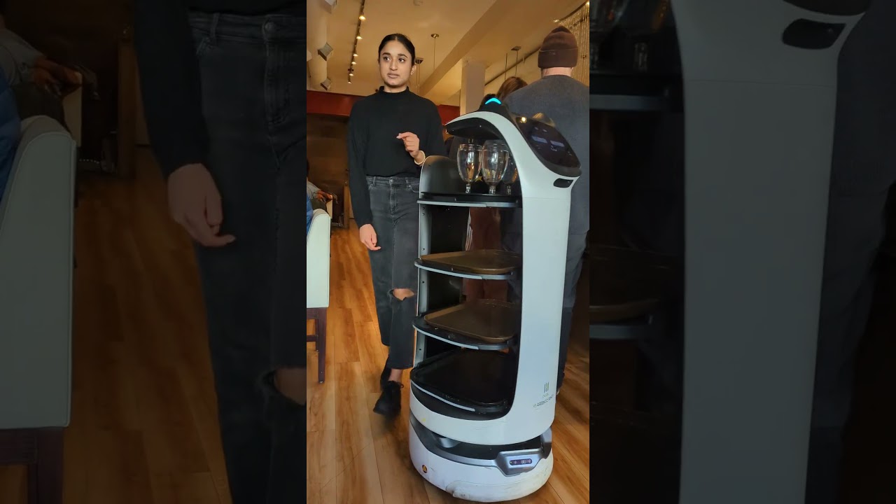 robot servers in a restaurant 