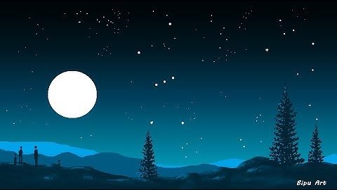 How to draw in computer| Night sky drawing | ms paint tutorial | Microsoft paint | computer painting