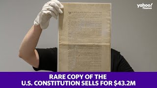 One of 13 remaining copies of U.S. Constitution sells at auction for $37 million