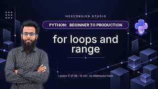 for loops and range | Python Beginner to Production 11/94