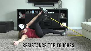 Toe Touches w/ Resistance Bands