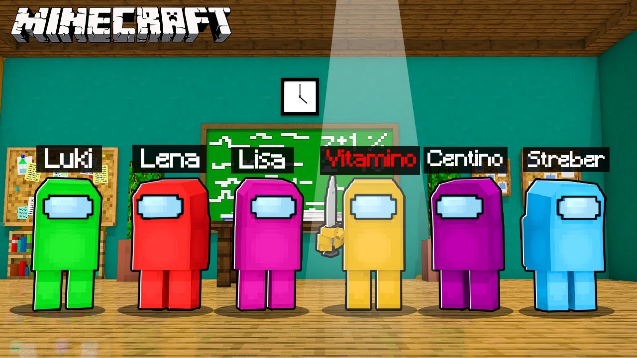 KIND SPIELT AMONG US ALS IMPOSTER IN SCHULE in MINECRAFT!