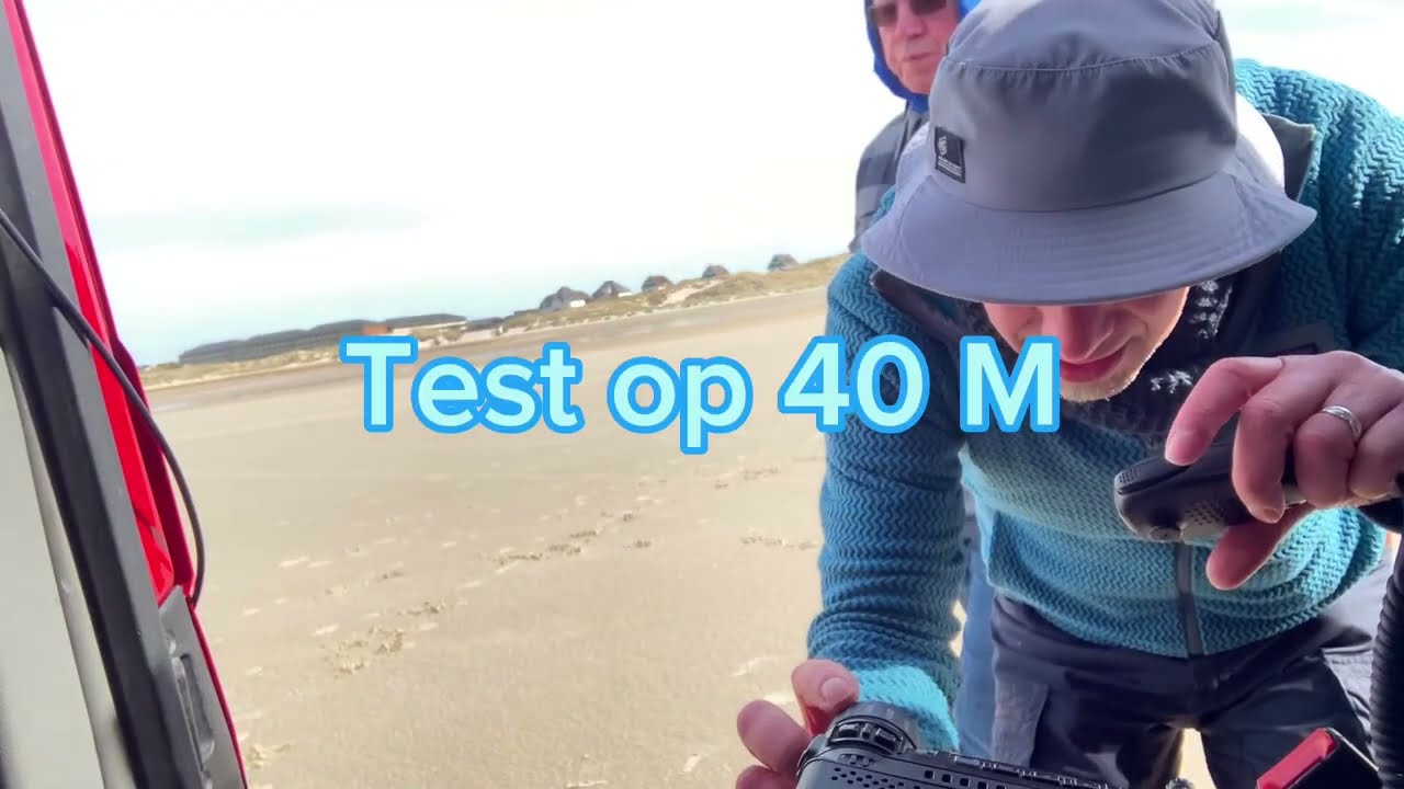 Vlieger antenne test op het strand van Fanø Denemarken